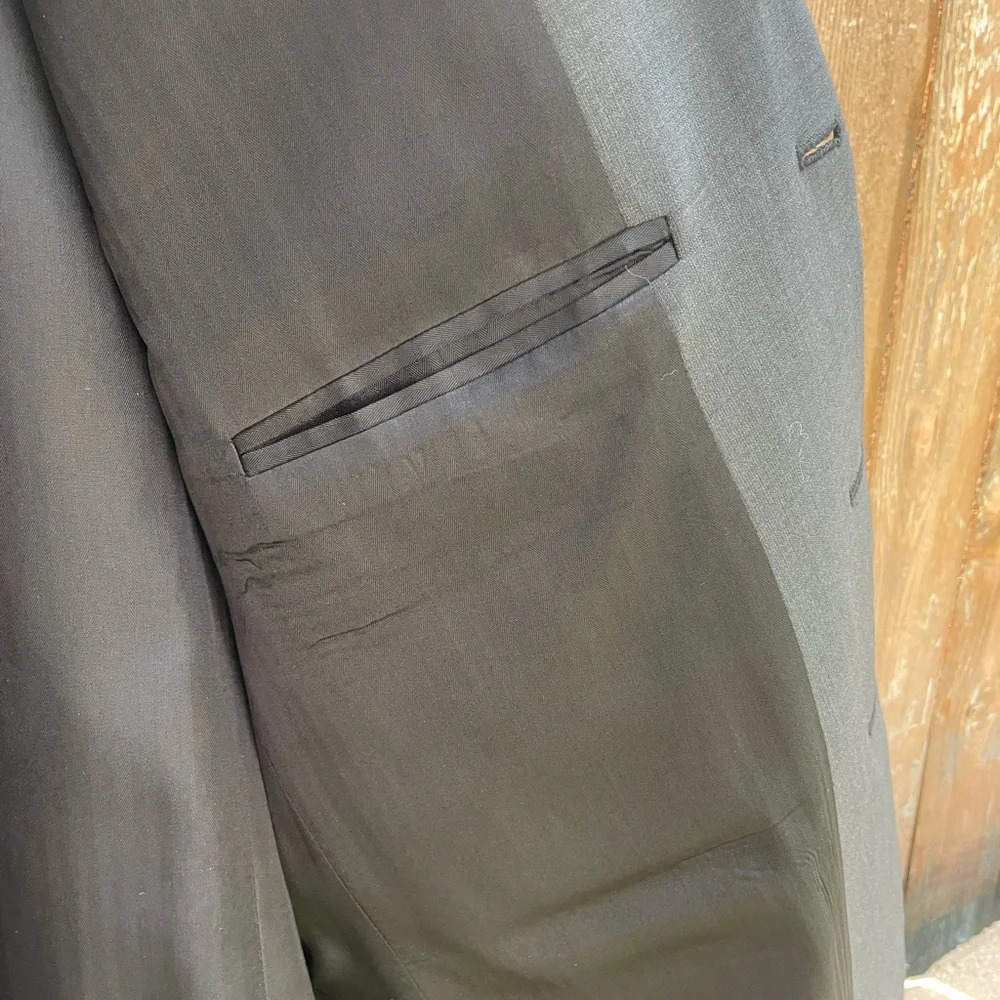 Haggar Men’s Blazer Suit Jacket Dark Grey Size 44R - Picture 5 of 11